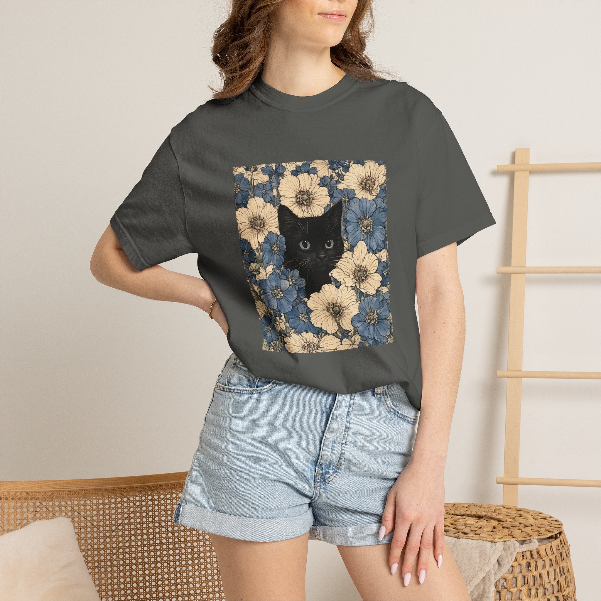 Vintage Floral Cat Shirt