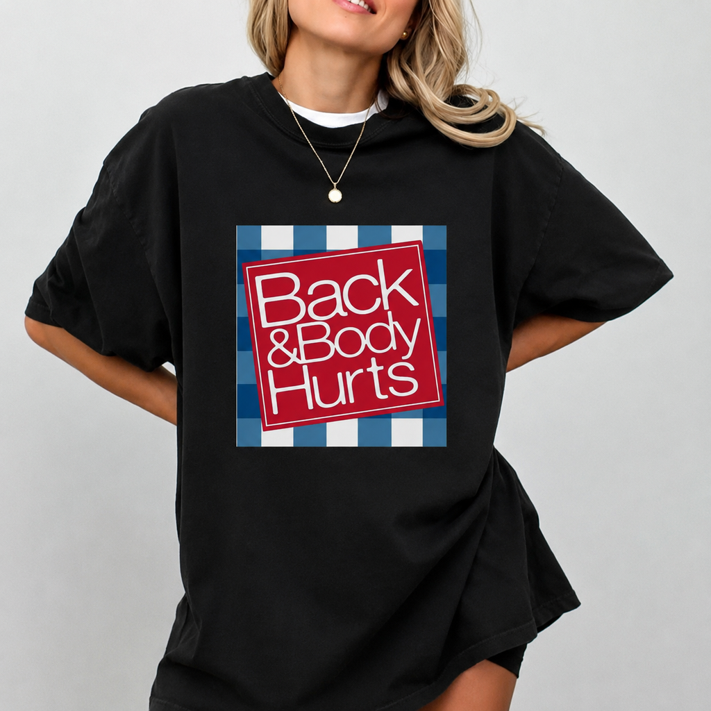 Person wearing a black hoodie with a graphic design on a plain background