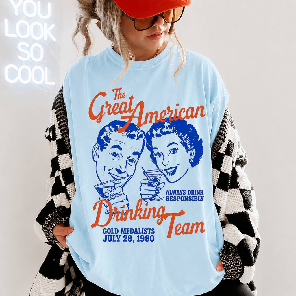 Vintage Retro Drinking Team Shirt