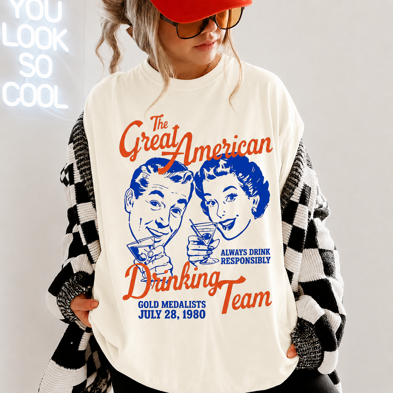 Vintage Retro Drinking Team Shirt
