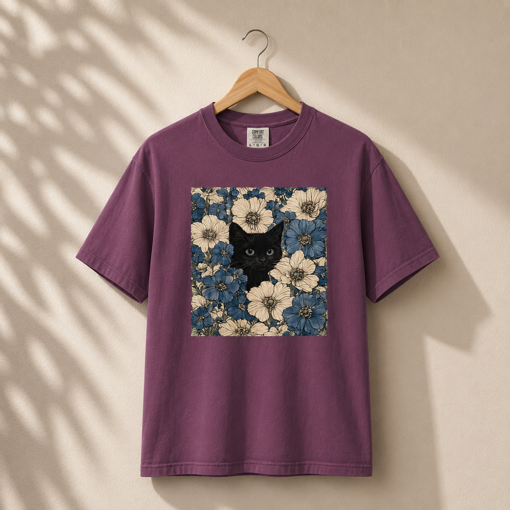 Vintage Floral Cat Shirt