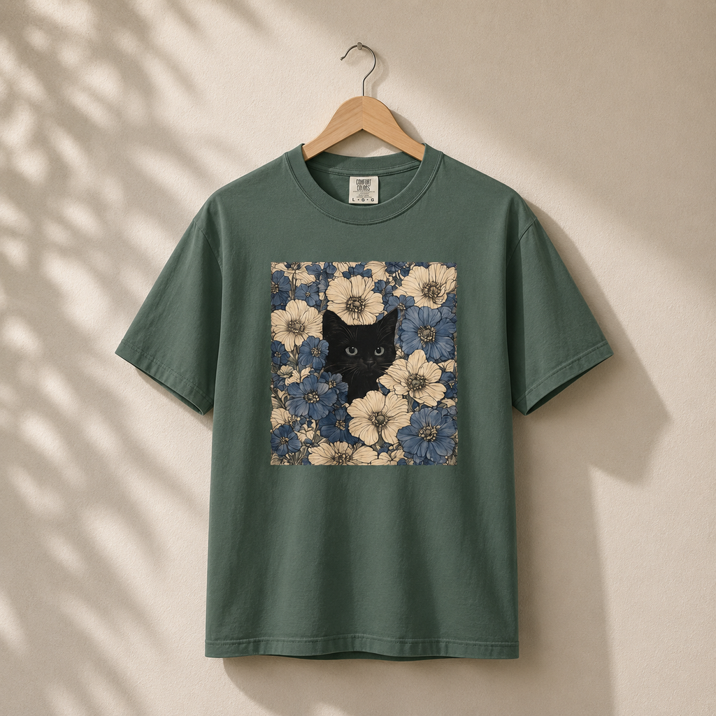 Vintage Floral Cat Shirt