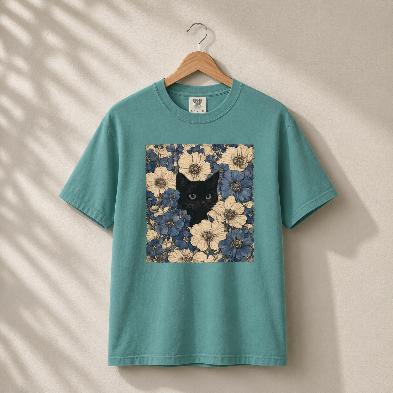 Vintage Floral Cat Shirt