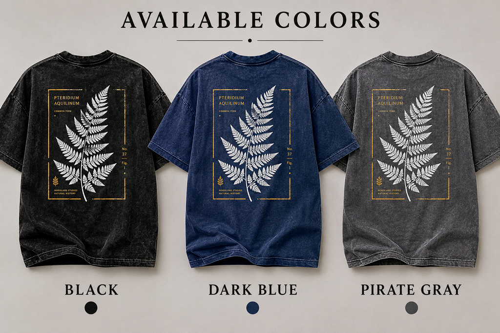 Vintage Fern Washed Oversized Back Print T-Shirt