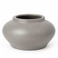 Gray ceramic decorative vase on white background